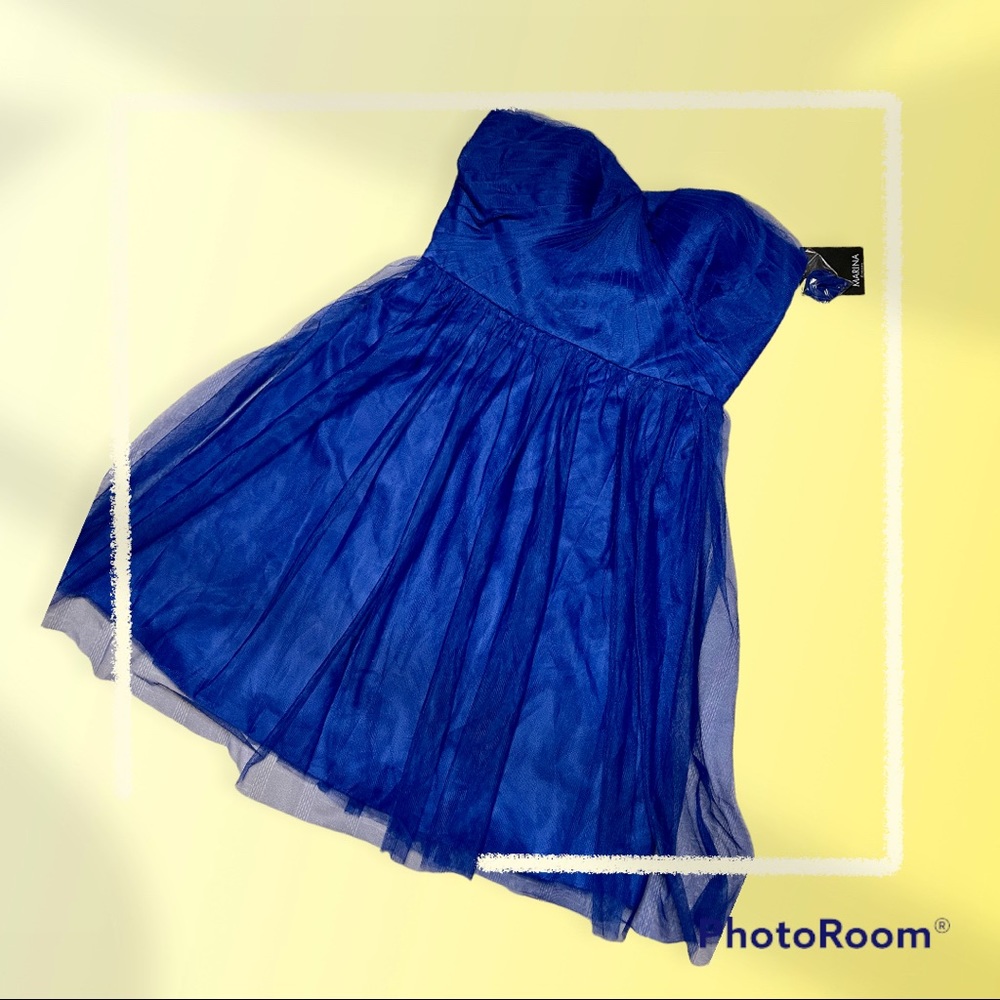 Marina Royal Blue Cocktail Dress Size 10 NWT